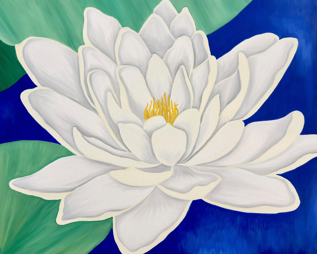Water Lily #2: ORIGINAL Oil Painting on Gallery Wrapped Canvas