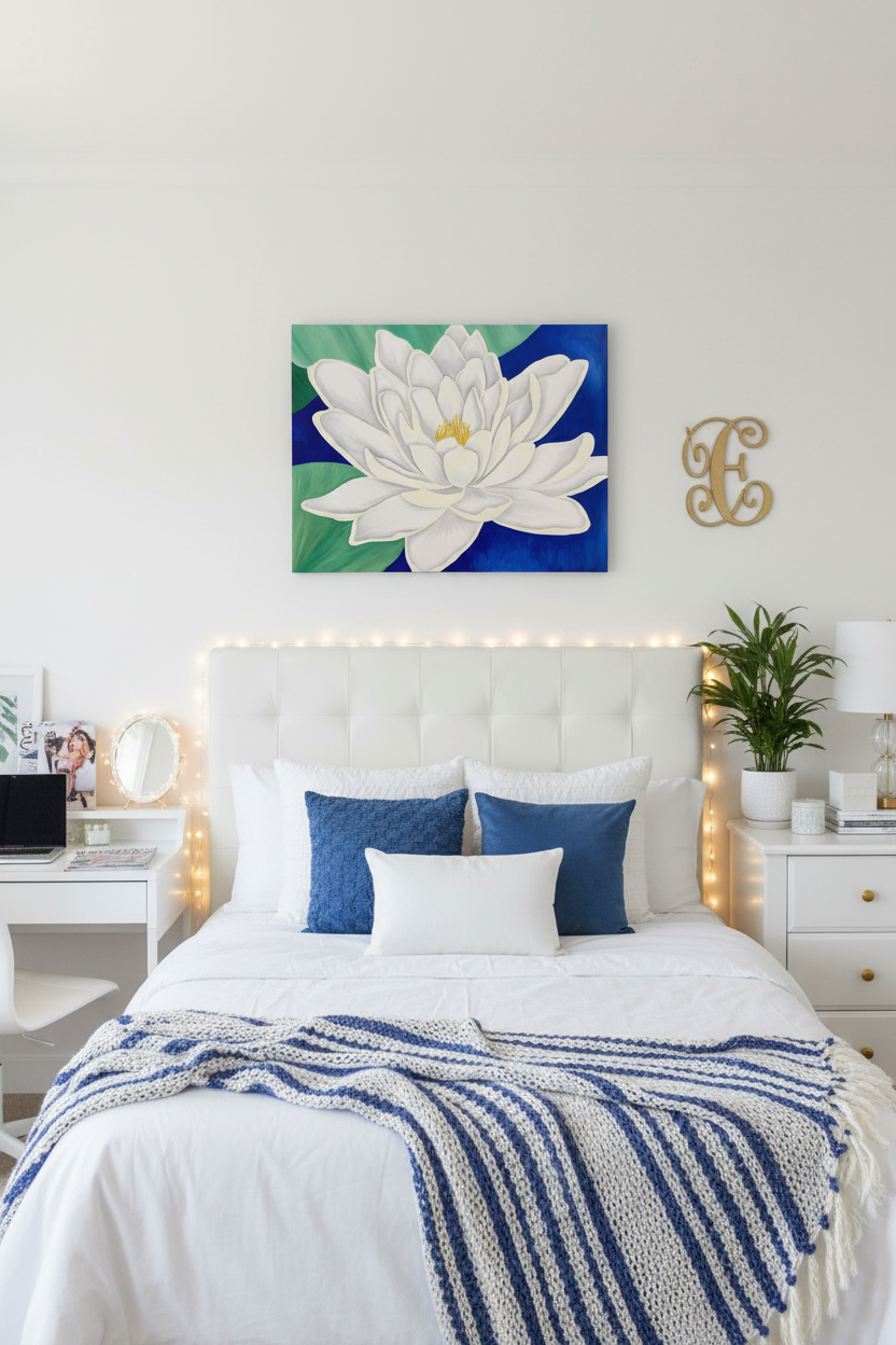 Water Lily #2: Dorm Decor Wall Art Print on Gallery Wrapped Canvas