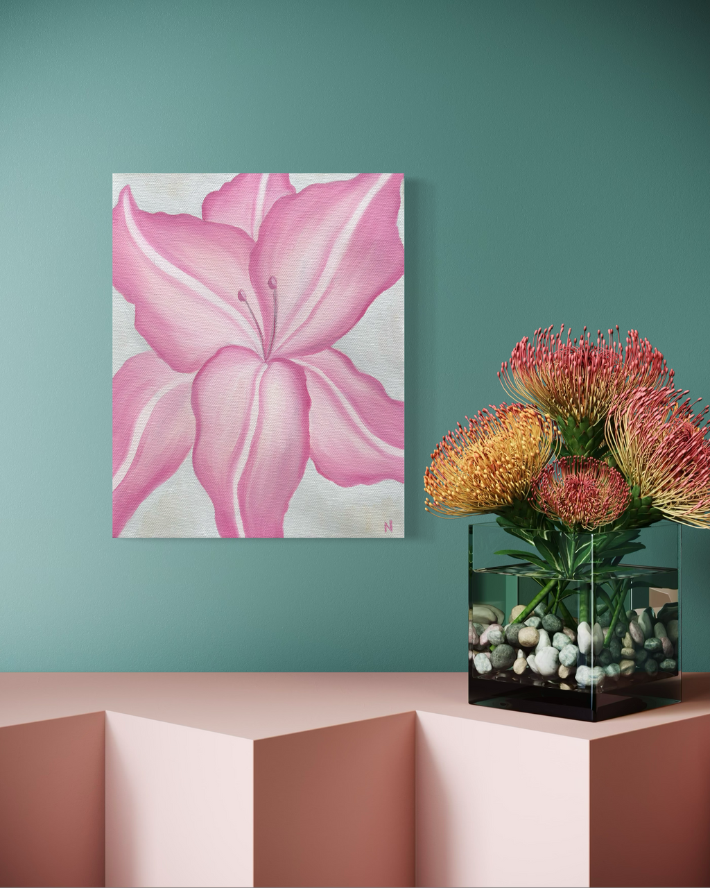 Blush Bloom: ORIGINAL Oil Panting on Gallery Wrapped Canvas