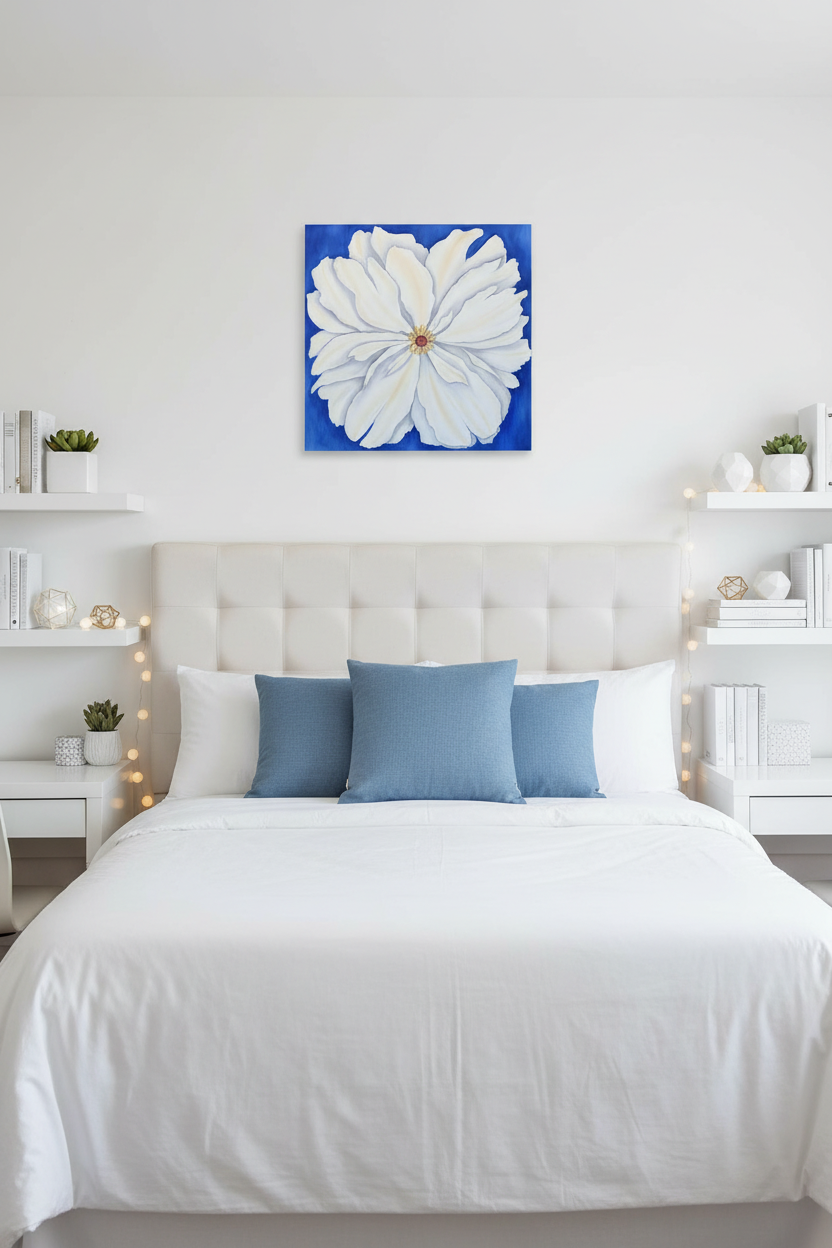 White Fire: Dorm Decor Wall Art Print on Gallery Wrapped Canvas