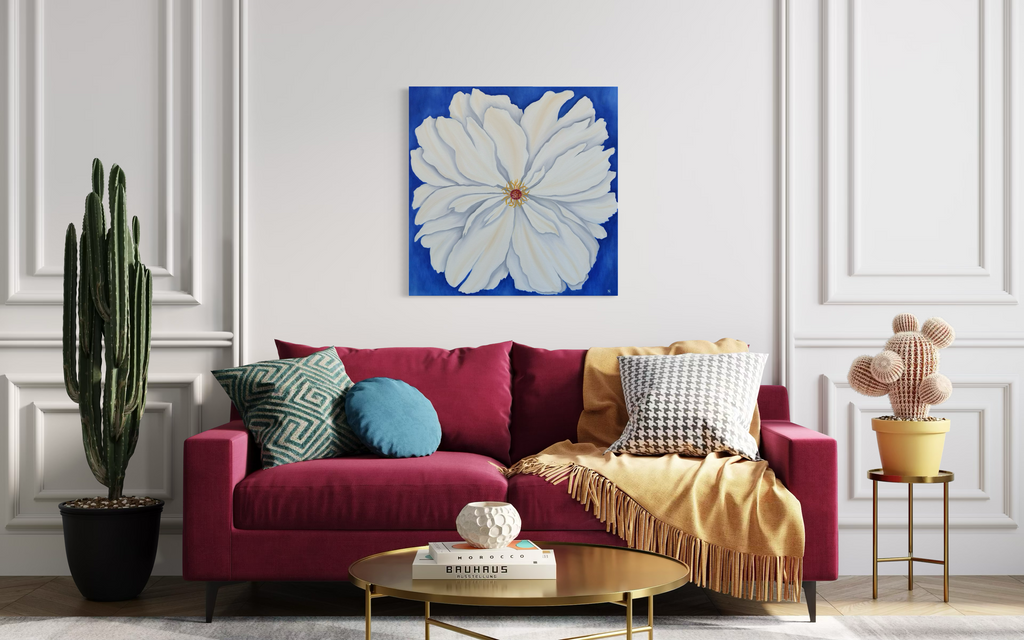 White Fire: Dorm Decor Wall Art Print on Gallery Wrapped Canvas