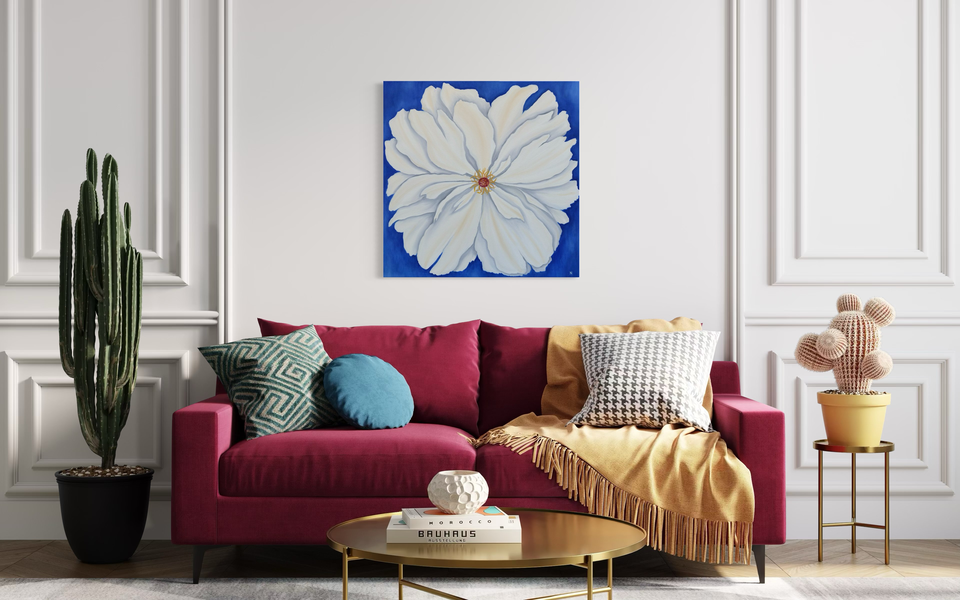 White Fire: Dorm Decor Wall Art Print on Gallery Wrapped Canvas