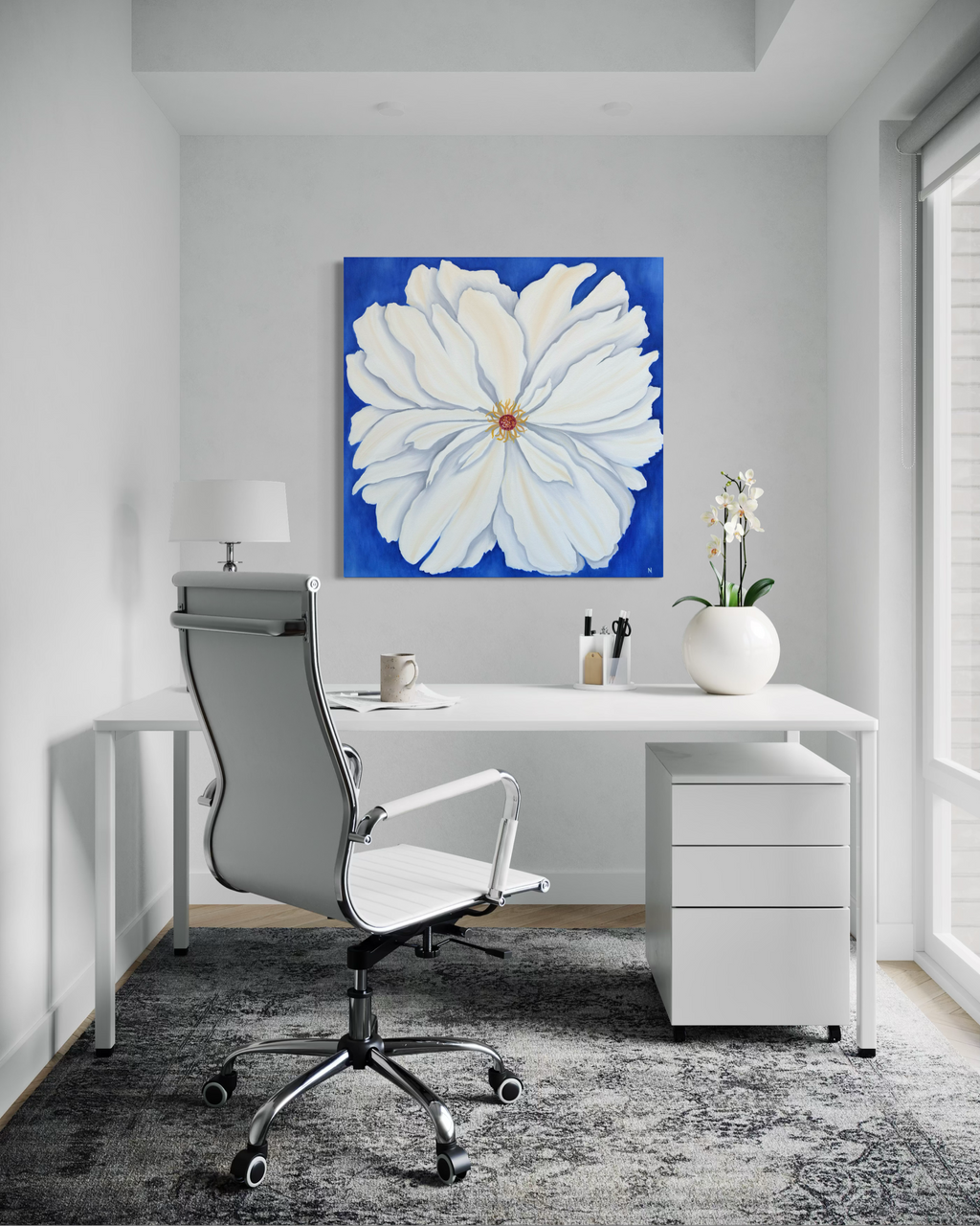 White Fire: Dorm Decor Wall Art Print on Gallery Wrapped Canvas