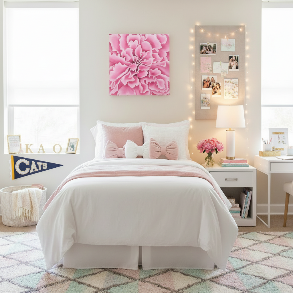 Radiant Bloom: Dorm Decor Wall Art Print on Gallery Wrapped Canvas