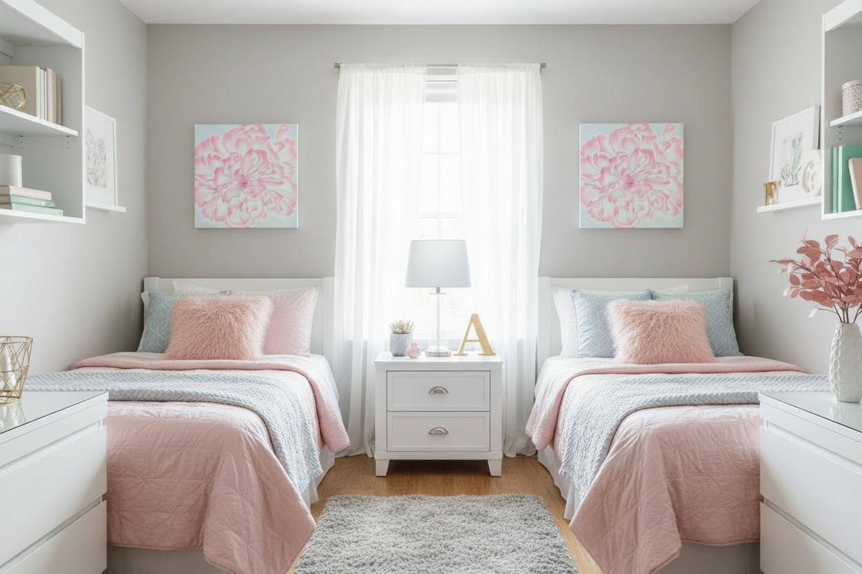 Tender Bloom: Dorm Decor Wall Art Print on Gallery Wrapped Canvas