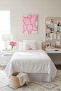 Blush Bloom: Dorm Decor Wall Art Print on Gallery Wrapped Canvas