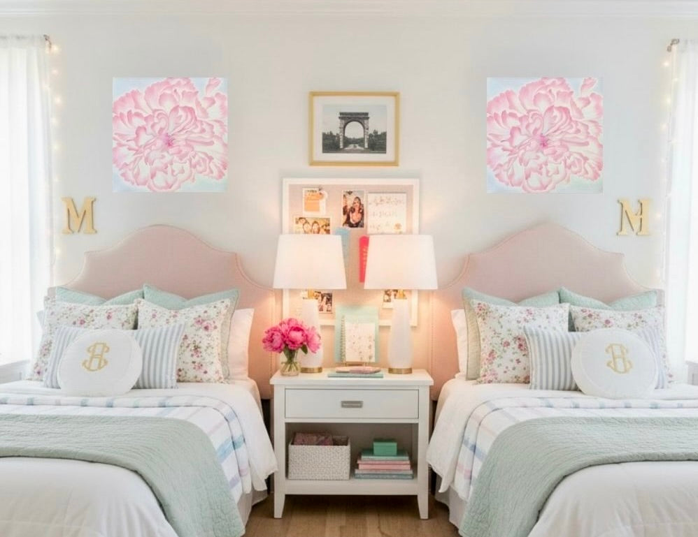 Tender Bloom: Dorm Decor Wall Art Print on Gallery Wrapped Canvas
