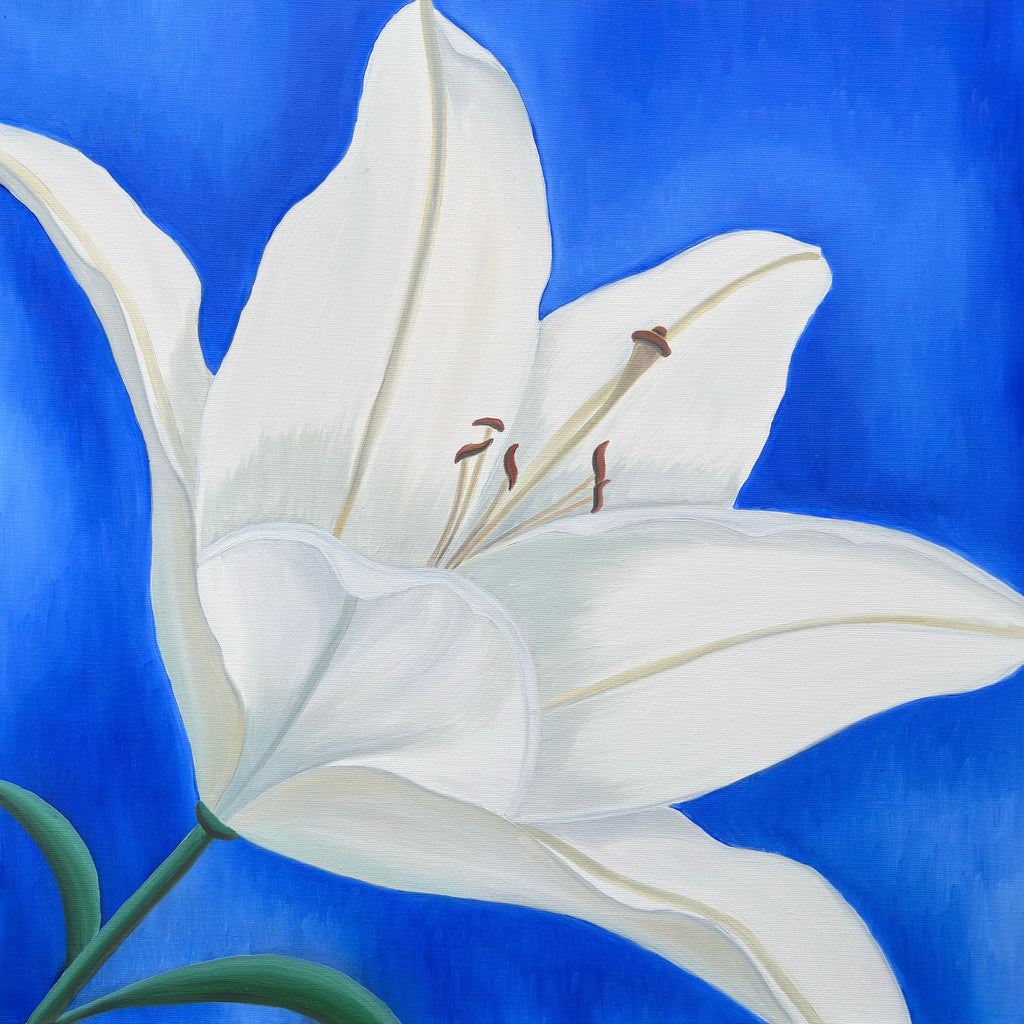Lily on Blue: PRINT on Gallery Wrapped Canvas